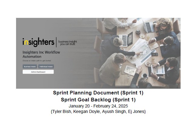 Sprint 1 Planning Document Preview