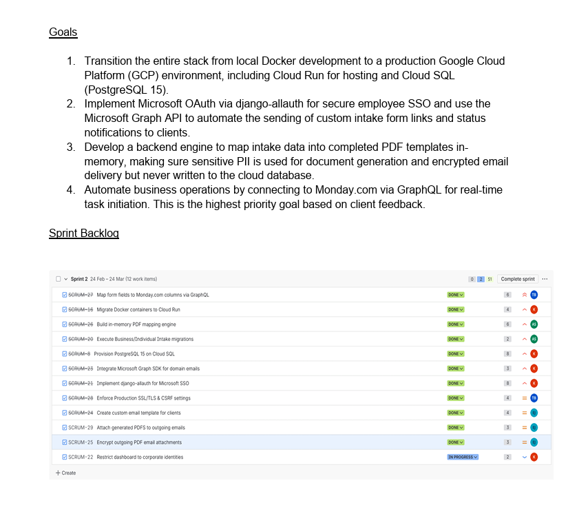 Sprint 2 Goal Backlog Preview